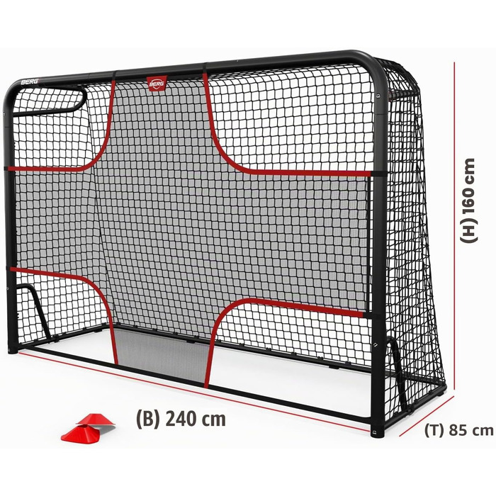 Футбольні ворота BERG SportsGoal для саду та тренувань, металеві, стійкі до погодних умов, розмір M (240x160 см), для дітей та дорослих