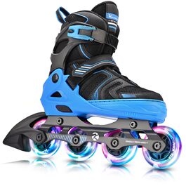 Роликові ковзани Kuxuan для дітей та підлітків, розмір EU 34-37, з підсвічуванням, синього кольору