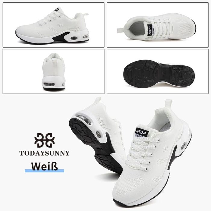 Жіночі кросівки для бігу та ходьби: дихаючі, з амортизацією, антиковзаючі, для залу та вулиці, білі, 37 EU