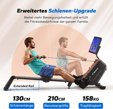 Гребний тренажер MERACH R15B3 з APP, складаний, тихий, з розширеними направляючими