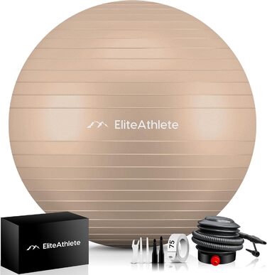 Гімнастичний м'яч EliteAthlete для офісу, фітнесу, йоги, пілатесу, вагітності, з анти-вибуховою системою, насос у комплекті
