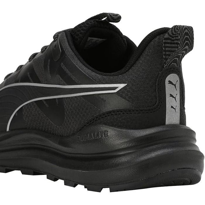 Кросівки для бігу PUMA Reflect Lite Trail PTX, унісекс, 37.5 EU, чорний/срібний/темно-сірий