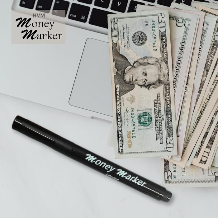 Маркер для визначення фальшивих купюр Geld Marker, 5 шт. – детектор підроблених банкнот із вдосконаленим наконечником, універсальний тестер валют