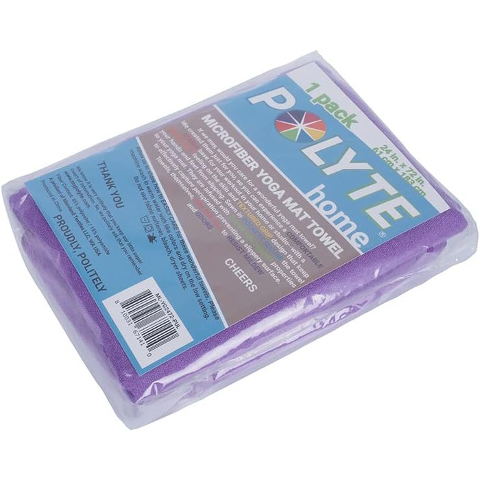 Килимок для йоги Polyte з мікрофібри з силіконовим покриттям та еластичними стрічками, 61 x 183 см (Ліден)