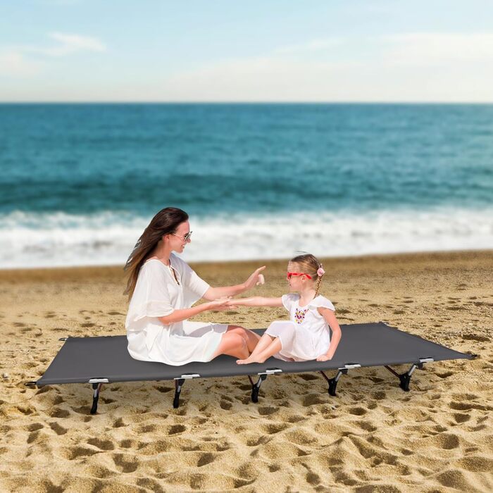 Розкладне ліжко для кемпінгу, туристичне ліжко-крісло, 190x65x15 см, з сумкою, до 150 кг