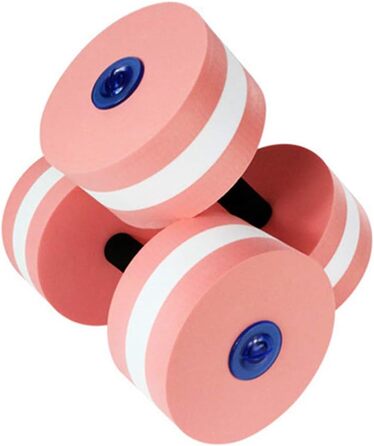 Набір з 2 аква-гантелі для фітнесу у воді, піна, знімні ручки, для чоловіків та жінок (Рожевий)