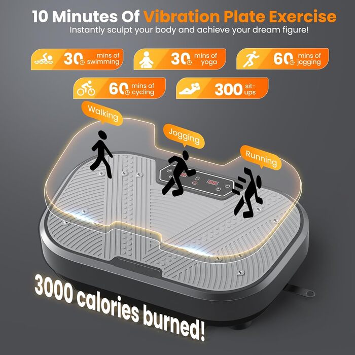 Вібраційна платформа для дому: 120 рівнів, Bluetooth, для тренувань та формування м'язів (200 кг)