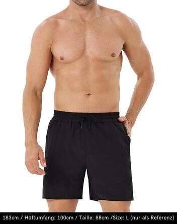 Шорти спортивні чоловічі HOPLYNN 2 шт. з кишенею на блискавці, швидковисихаючі, чорні