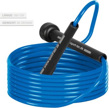 Скакалка для HIIT, боксу, MMA, фітнесу та кросфіту, 300 см (Блакитна)