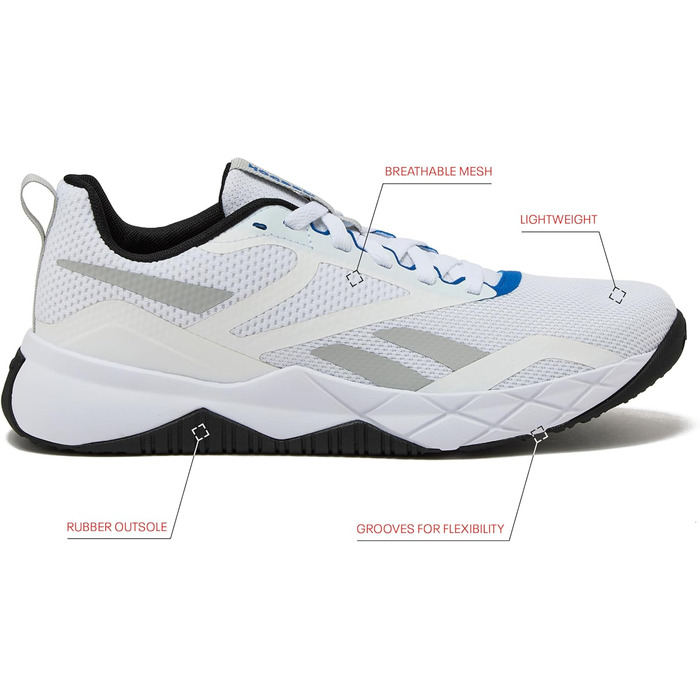 Чоловічі кросівки Reebok Royal Glide, 39 EU, білий, чорний, Optimum Blue