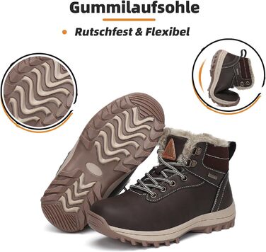 Дитячі зимові черевики Mishansha для хлопчиків та дівчаток, теплі, водонепроникні, коричневі, розмір 36 EU