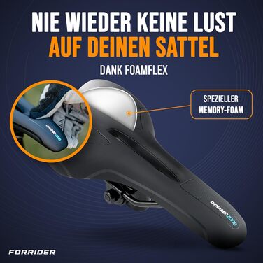 Ергономічне велосипедне сідло Forrider 2025 з пам'яттю форми, інноваційною амортизацією, для міських, гірських, шосейних та трекінгових велосипедів, унісекс, комфортне