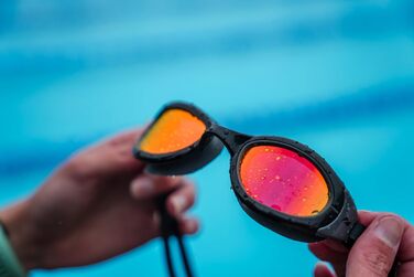 Окуляри для плавання ZONE3 Attack Polarized (чорно-сірі, оранжеві лінзи) - відкрита вода, басейн
