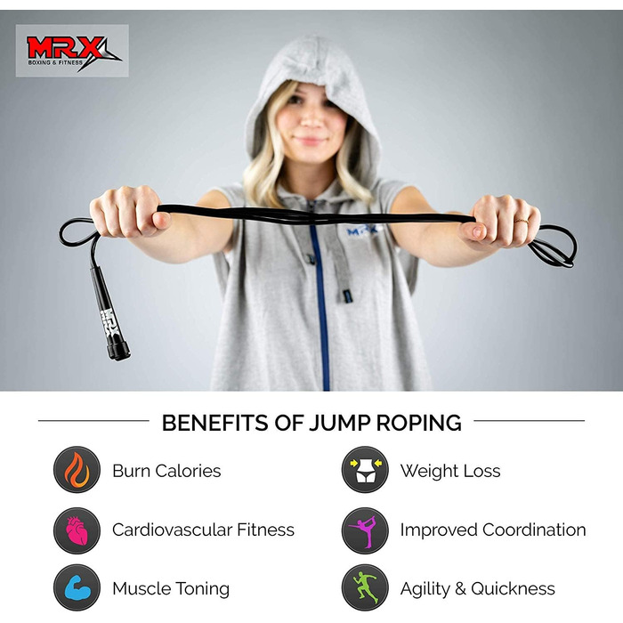 Стрибкове канат MRX PVC з пружиною для кардіотренувань, універсальний для дітей та дорослих, 22.9 см, жовтий