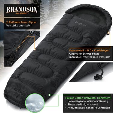Сплячий мішок Brandson Outdoor Extreme -18°C для дорослих та дітей, водонепроникний, дихаючий, для кемпінгу та подорожей