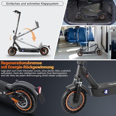 Складаний електросамокат E9MAX для дорослих, оффроуд, 40 км, 36V 10Ah, 120 кг, 10