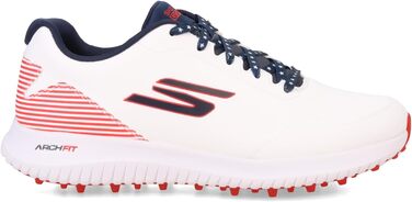Гольф-взуття Skechers Max Fairway 3 Arch Fit для чоловіків без шипів (46.5 EU, Білий, Морська хвиля, Червоний)