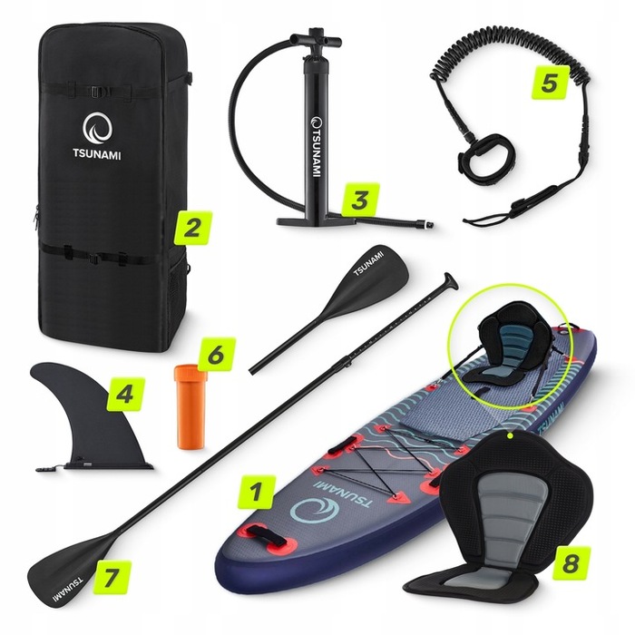 Надувна SUP-дошка TSUNAMI Wave T03 (350 см) з веслом та сидінням