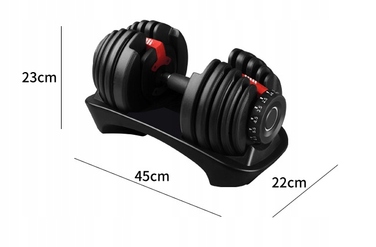 Регульовані обгумовані гантелі Fitli 1 x 24 кг