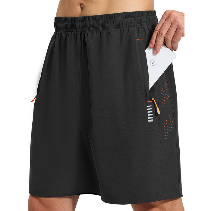 Шорти для бігу чоловічі Cimic, чорні, XL - дихаючі, швидковисихаючі, з кишенею на блискавці