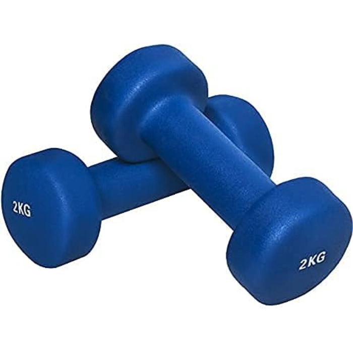 Набір гантелей GORILLA SPORTS® 10 кг з неопрена для фітнесу та аеробіки, зручна валіза, антиковзкі, 2x0,5 кг, 2x1 кг, 2x1,5 кг, 2x2 кг