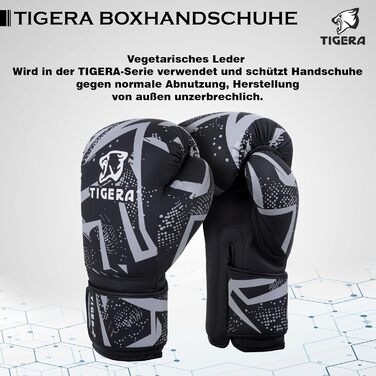 Боксерські рукавички Tigera 10oz/12oz/14oz/16oz для тренувань, спарингу, ММА, Муай Тай, кікбоксингу, чоловічі та жіночі, сірі, 14oz