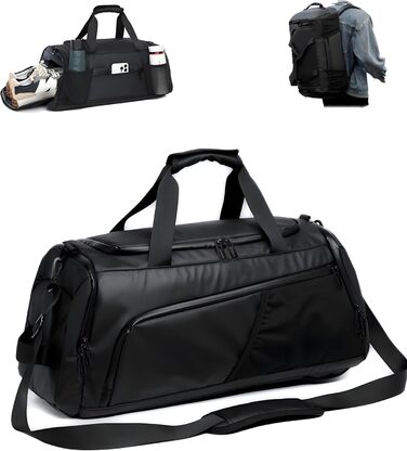 Спортивна сумка 3в1 з відділенням для взуття та мокрих речей – 45L, велика дорожня сумка для фітнесу, подорожей, плавання, сауни та футболу (для чоловіків та жінок)