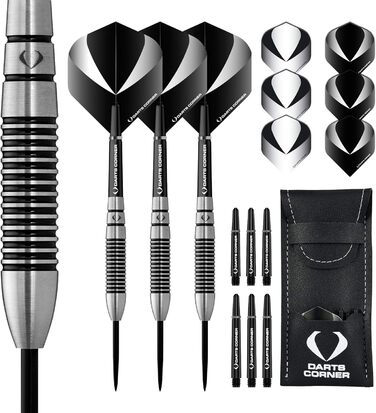 Дротики Darts Corner Warfare зі сталевим наконечником, 80% вольфраму, чорне кільце, 21 г