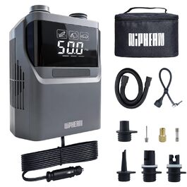 Електричний насос Niphean для SUP-дощок та автомобільних шин, 50 PSI, з подовженим кабелем зарядки 300 см та сумкою для зберігання