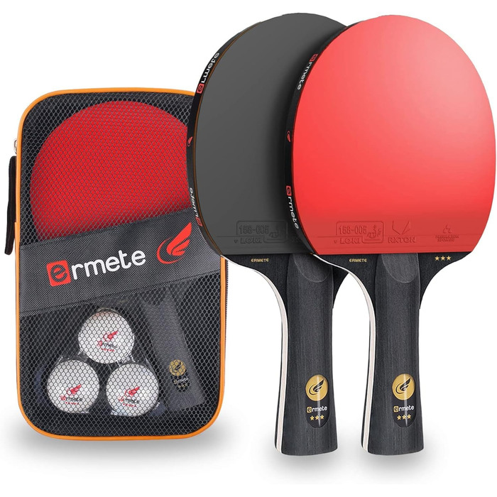 Набір для настільного тенісу: 2 ракетки, 3 м'ячі, сумка. Підходить для початківців, сімей та професіоналів