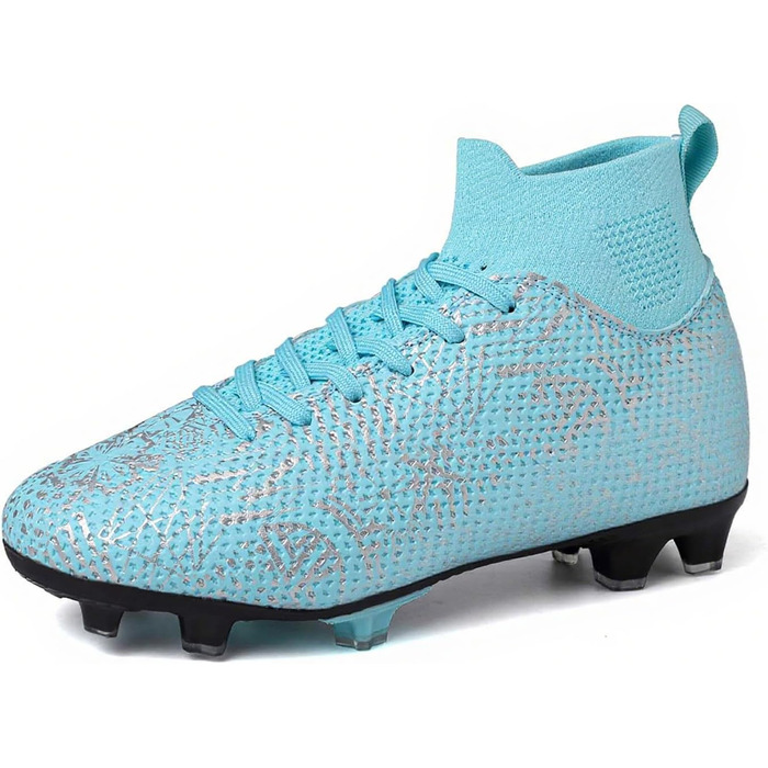 Дитячі футбольні бутси для хлопчиків та дівчаток AG, біло-блакитні (36 EU, блакитний, зелений)