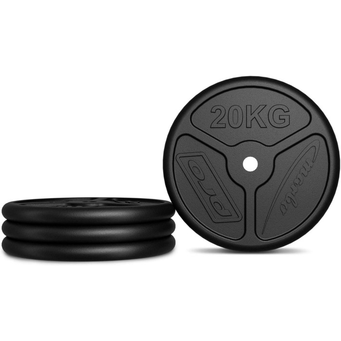 Набір гантельних дисків Marbo Sport Slim Guss, 2×25 кг, чавун, отвір 30/31 мм, для штанги та гантелей, вироблено в ЄС