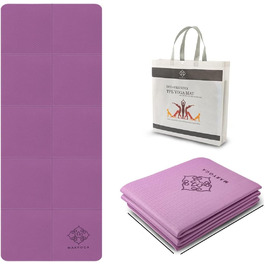 Складаний йога-мат MAXYOGA, нековзний, легкий, екологічний TPE, 183x61x0,6 см, темно-фіолетовий