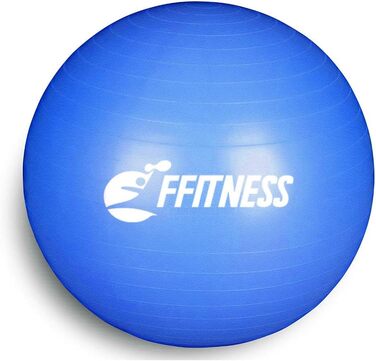 Фітнес-м'яч для вагітних FFitness 95 см, антивибуховий, для гімнастики, пресу, силових та кардіо вправ, синій