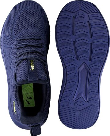 Кросівки Feethit для чоловіків: спортивні, для бігу, тенісу, фітнесу, джогінгу, ходьби. Легкі, дихаючі, повсякденні, для вуличної бігової активності. Розмір 45 EU, темно-синій.