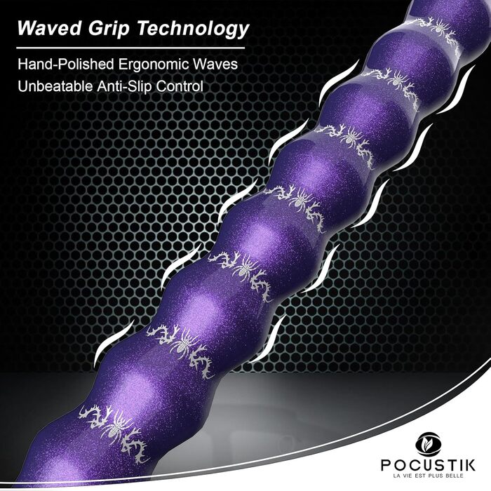 POCUSTIK Більярдний кий набір, 147.3 см, 2 частини, професійний, канадський клен, ергономічний дизайн, для чоловіків та жінок, фіолетовий, 45.7/48.7/50.3 см, 0,5 кг