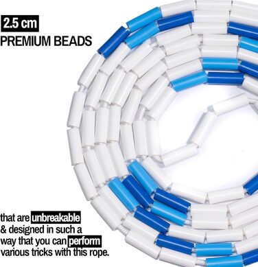 Професійне скакалка для змагань BEAD CHAMPION (довжина 3.0м, регульована) (ice)