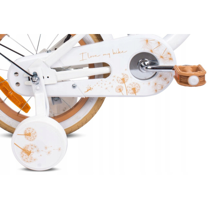 Дитячий велосипед SUN BABY Flower Bike 16 дюймів для дівчинки, біло-бежевий