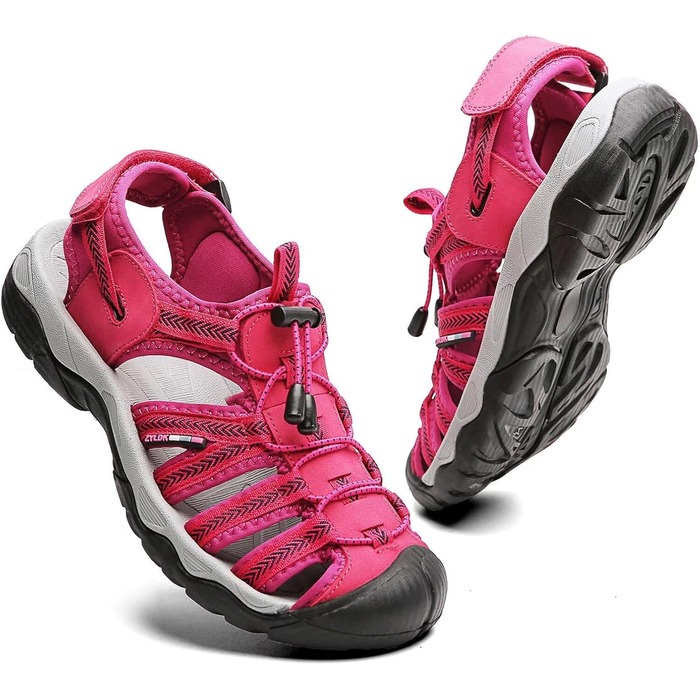 Чоловічі та жіночі шкіряні сандалії: пляжні, трекінгові, для активного відпочинку, літні, пішохідні. Розміри 36-46 (37 EU), колір рожевий