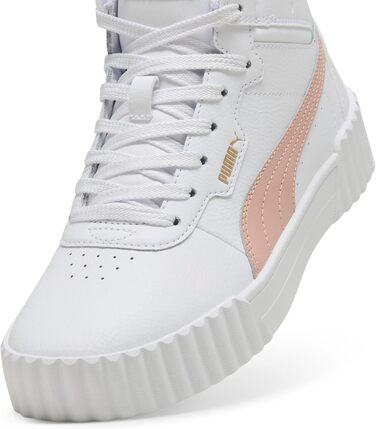 Кросівки PUMA Carina 3.0 Mid для жінок, 39 EU, білий, рожевий кварц, золотий