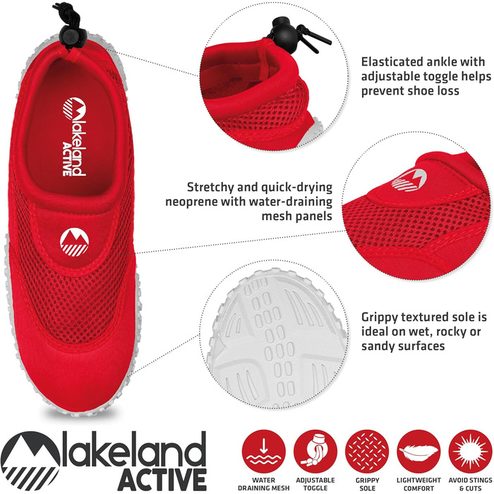Активні аквашузи Lakeland Active Eden для жінок та дівчаток (33 EU, Червоний)