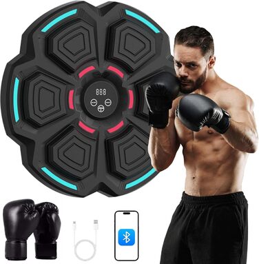 Музична боксерська машина TECKZOON Bluetooth, електронна, з підключенням Bluetooth, для тренувань, настінна ціль