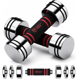 Набір сталевих гантелей Northdeer (2 шт.), вага 1,5 кг, 2 кг, 2,5 кг