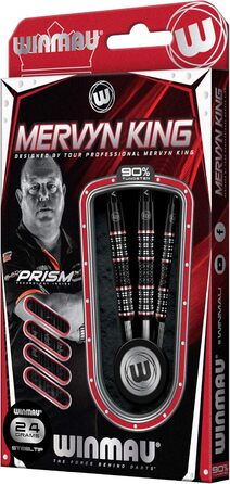 Дротики WINMAU Mervyn King Special Edition 24 г, вольфрам, з оперенням Prism та стрижнями Vecta