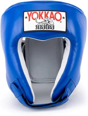 Боксерський шолом YOKKAO преміум зі шкіри для муай-тай, боксу, кікбоксингу, спарингів і змагань, з посиленим захистом щік, ручна робота