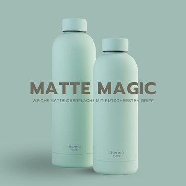 Термос-пляшка з нержавіючої сталі Thermo Flow 750 мл, BPA-free, герметична, для газованої води, дітей, спорту, школи, м'ятна
