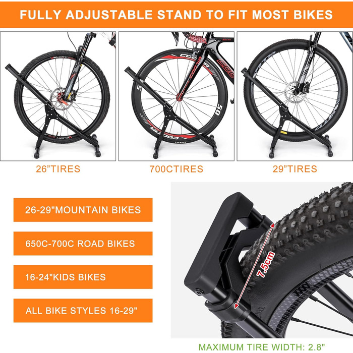 Підставка для велосипеда CXWXC для 20''-29'' та 730C MTB, шосейних велосипедів. Складана підставка для зберігання в приміщенні, гаражі, на вулиці