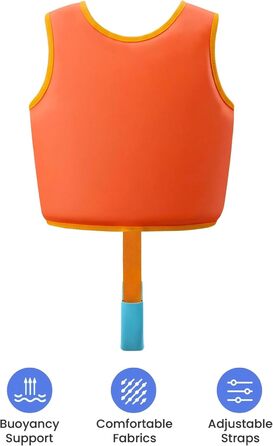 Спасальний жилет для плавання Gogokids для дітей 15-30 кг, помаранчевий, 5-8 років