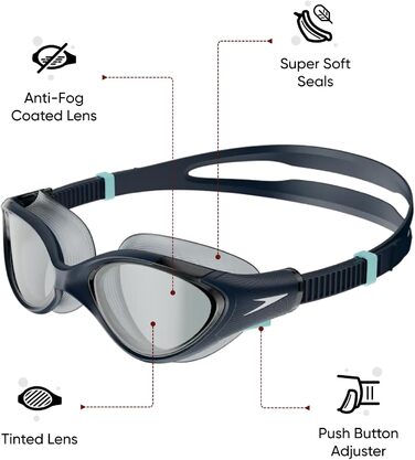 Жіночі окуляри для плавання Speedo Biofuse, сині, універсальний розмір