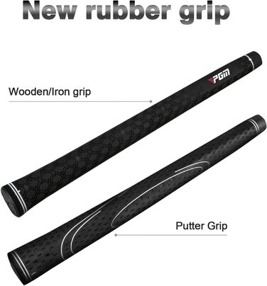 Повний набір ключок для гольфу PGM для чоловіків, 12-частинний: 3 дерев'яні ключки (#1,3,5), 1 гібридна ключка (#4H), 6 залізо (#5,6,7,8,9,PW), 1 пісочний ключка (52°), 1 паттер